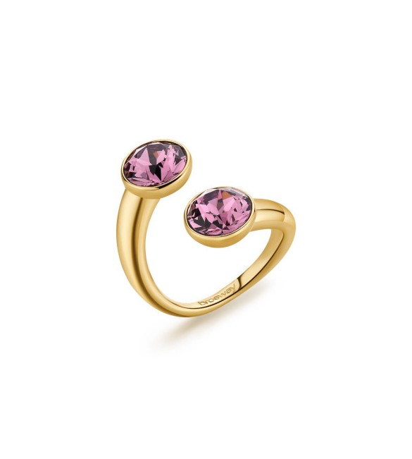 Anello Contrarie Donna Gioielli Brosway Affinity in acciaio pvd oro con cristalli iris bff177a
