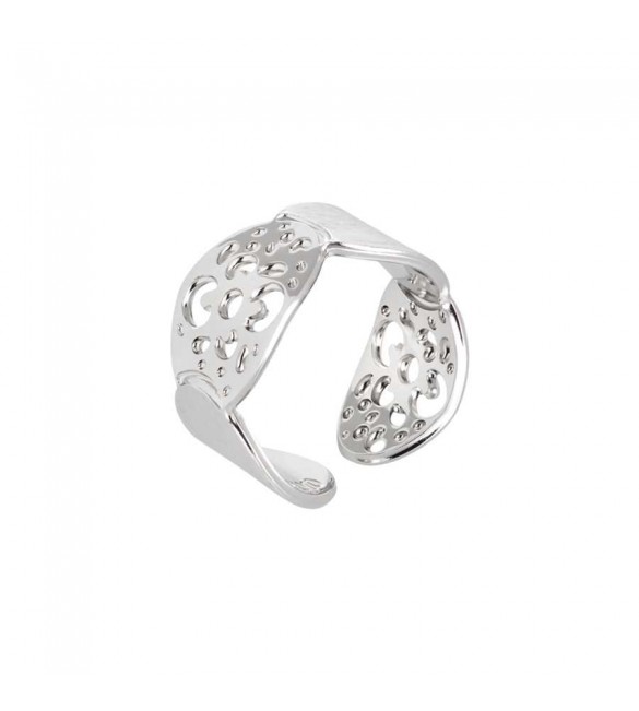 Anello Donna Gioielli Boccadamo Cleo in bronzo rodiato a fascia con superficie traforata xan096