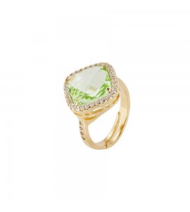 Anello Donna Gioielli Boccadamo Sharada in bronzo placcato oro con cristallo chrysolite xan118d