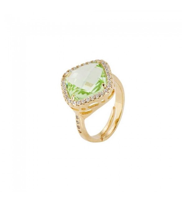 Anello Donna Gioielli Boccadamo Sharada in bronzo placcato oro con cristallo chrysolite xan118d