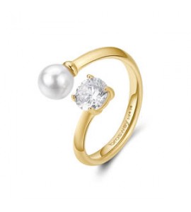 Anello Donna Gioielli Brosway Affinity in acciaio dorato con zirconi bff191a