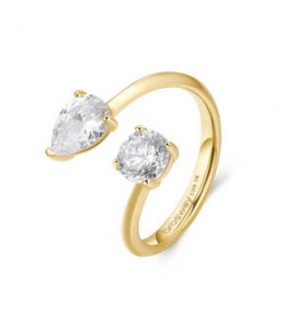 Anello Donna Gioielli Brosway Affinity in acciaio dorato con zirconi bff193a