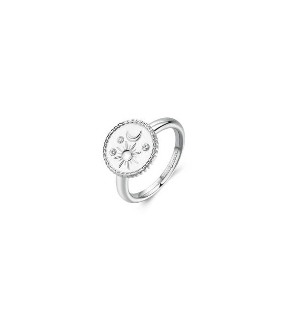 Anello donna gioielli Brosway Chakra in acciaio con Sole e Luna bhkr003b