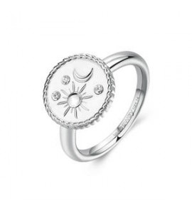 Anello donna gioielli Brosway Chakra in acciaio con Sole e Luna bhkr003c