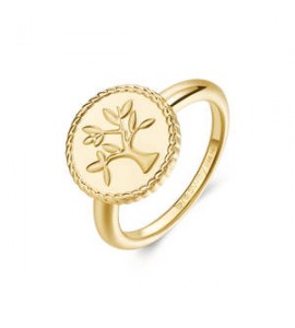 Anello donna gioielli Brosway Chakra in acciaio dorato con Albero della Vita bhkr002c