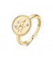 Anello donna gioielli Brosway Chakra in acciaio dorato con Sole e Luna bhkr004b