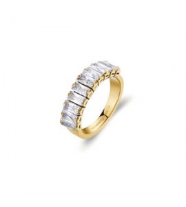 Anello Donna Gioielli Brosway Desideri in acciaio dorato con zirconi bianchi beia002a