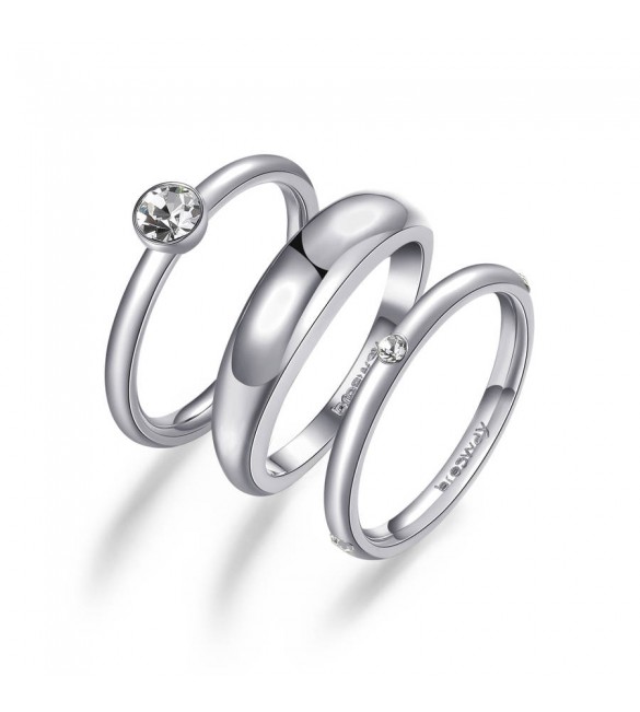 Anello Donna Gioielli Brosway Symphonia in acciaio 316L cristalli crystal misura 14 bym95b