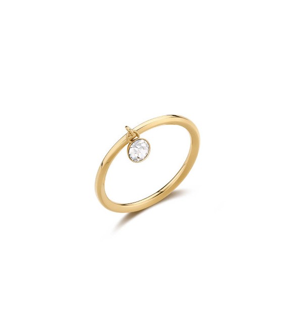 Anello Donna Gioielli Brosway Symphonia in acciaio pvd oro e cristallo crystal bym144b
