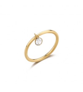 Anello Donna Gioielli Brosway Symphonia in acciaio pvd oro e cristallo crystal bym144d