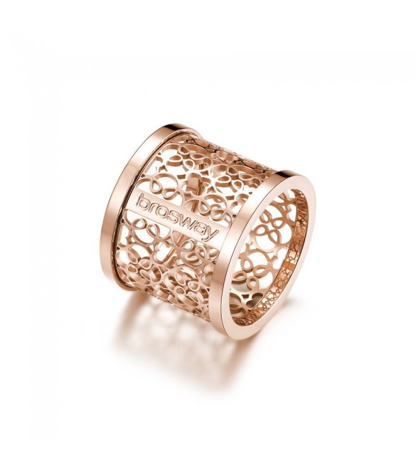 Anello Donna Gioielli Brosway Tailor in acciaio 316L pvd Oro Rosa e traforo misura 20 bil32e