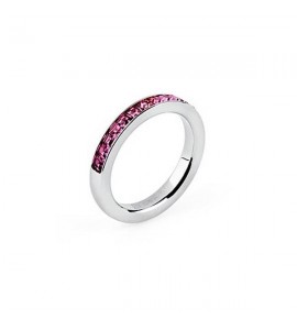 Anello Donna Gioielli Brosway Tring acciaio 316L cristalli fucsia Vanità btgc59d