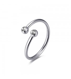 Anello Donna Gioielli Sagapò Click in acciaio 316L con Cristalli sck146