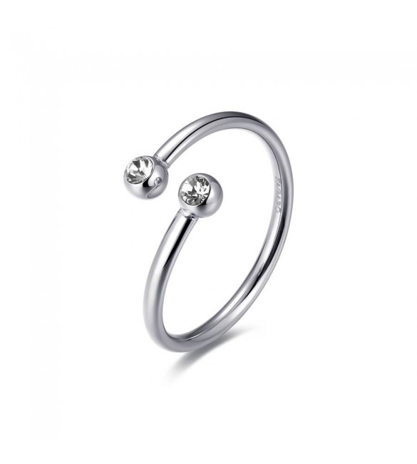 Anello Donna Gioielli Sagapò Click in acciaio 316L con Cristalli sck146