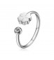 Anello Donna Gioielli Sagapò Click in acciaio 316L con Quadrifoglio e cristallo sck87