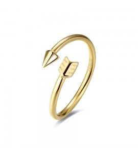 Anello Donna Gioielli Sagapò Click in acciaio 316L pvd oro con Freccia sck143