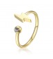 Anello Donna Gioielli Sagapò Click in acciaio 316L pvd oro con Saetta cristallo sck93