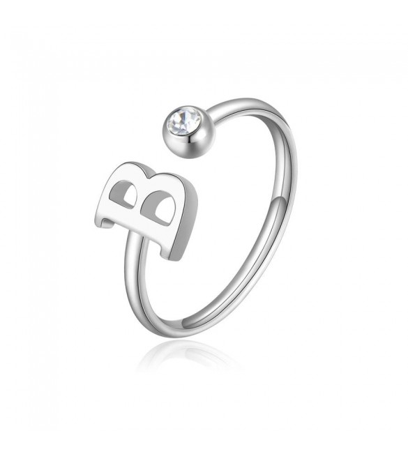 Anello Donna Gioielli Sagapò Click in acciaio con iniziale B sck173