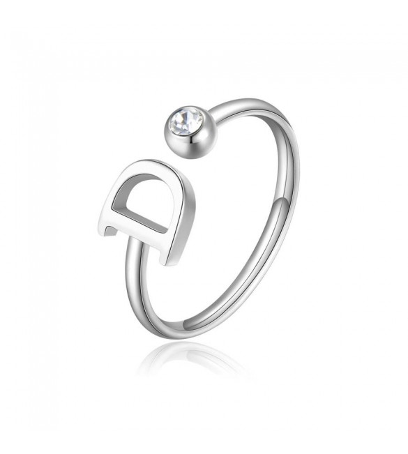 Anello Donna Gioielli Sagapò Click in acciaio con iniziale D sck175