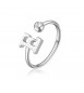Anello Donna Gioielli Sagapò Click in acciaio con iniziale E sck176