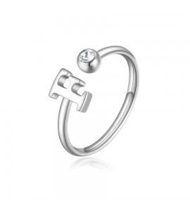 Anello Donna Gioielli Sagapò Click in acciaio con iniziale F sck177