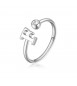 Anello Donna Gioielli Sagapò Click in acciaio con iniziale F sck177