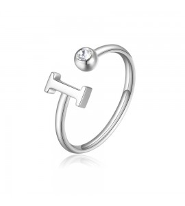 Anello Donna Gioielli Sagapò Click in acciaio con iniziale I sck180