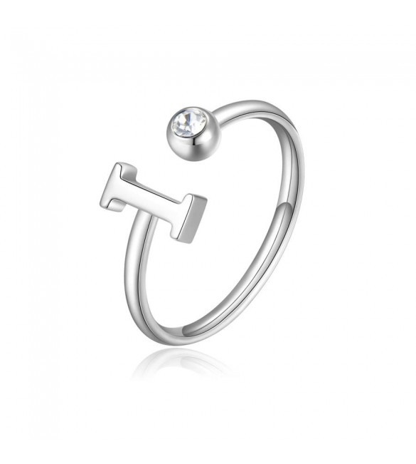 Anello Donna Gioielli Sagapò Click in acciaio con iniziale I sck180