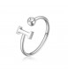 Anello Donna Gioielli Sagapò Click in acciaio con iniziale I sck180