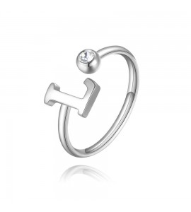 Anello Donna Gioielli Sagapò Click in acciaio con iniziale L sck183