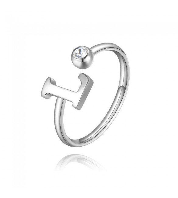 Anello Donna Gioielli Sagapò Click in acciaio con iniziale L sck183