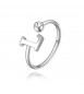 Anello Donna Gioielli Sagapò Click in acciaio con iniziale L sck183