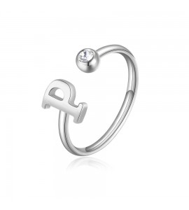 Anello Donna Gioielli Sagapò Click in acciaio con iniziale P sck187