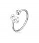 Anello Donna Gioielli Sagapò Click in acciaio con iniziale S sck189