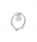 Anello Donna Gioielli Sagapò Feelings rigido in acciaio con quadrifoglio sfe34