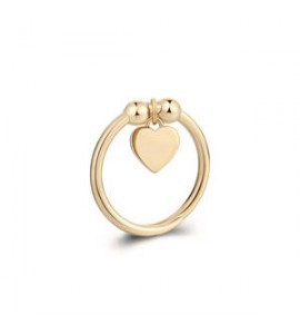 Anello Donna Gioielli Sagapò Feelings rigido in acciaio dorato con cuore sfe35