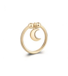 Anello Donna Gioielli Sagapò Feelings rigido in acciaio dorato con luna sfe37