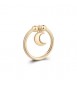 Anello Donna Gioielli Sagapò Feelings rigido in acciaio dorato con luna sfe37