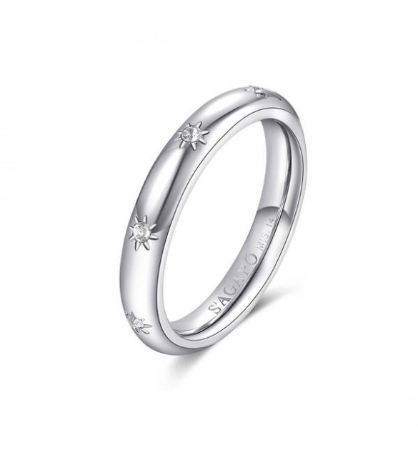 Anello Donna Gioielli Sagapò For Love in acciaio 316L e cristalli crystal sfv39c