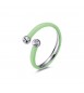 Anello Donna Gioielli Sagapò Vibes in acciaio 316L con smalto verde svb36