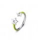 Anello Donna Gioielli Sagapò Vibes in acciaio con smalto giallo e Stelle svb69