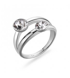 Anello Doppio Donna Gioielli Brosway Affinity in acciaio con cristalli crystal bff174b