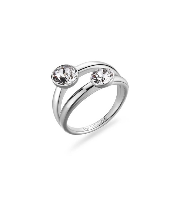 Anello Doppio Donna Gioielli Brosway Affinity in acciaio con cristalli crystal bff174c