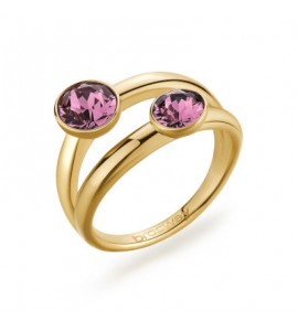 Anello Doppio Donna Gioielli Brosway Affinity in acciaio pvd oro con cristalli iris bff175c