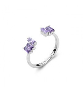 Anello Gioielli Fancy by Brosway in argento zirconi baguette ametista misura 12 fmp15b