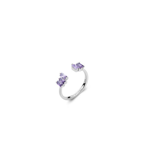 Anello Gioielli Fancy by Brosway in argento zirconi baguette ametista misura 12 fmp15b