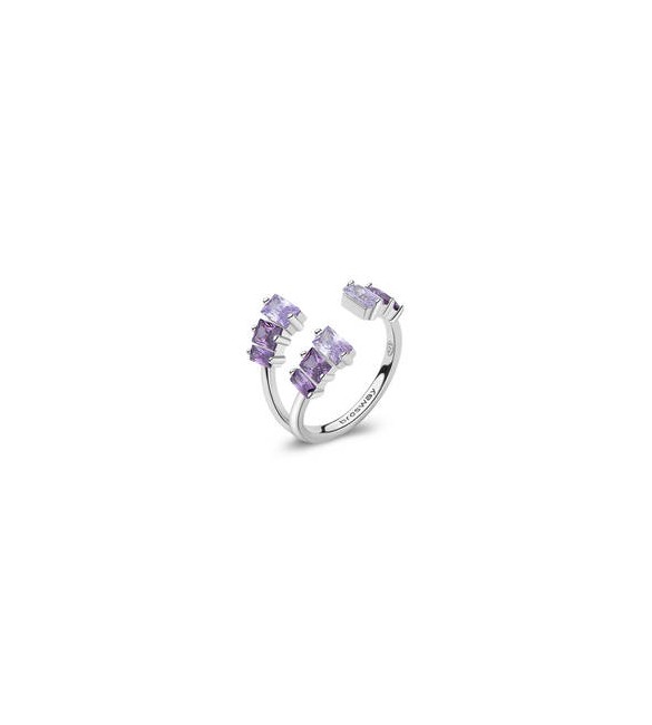 Anello Gioielli Fancy by Brosway in argento zirconi baguette ametista misura 12 fmp17b