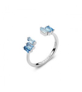 Anello Gioielli Fancy by Brosway in argento zirconi baguette azzurro misura 12 fcl12b
