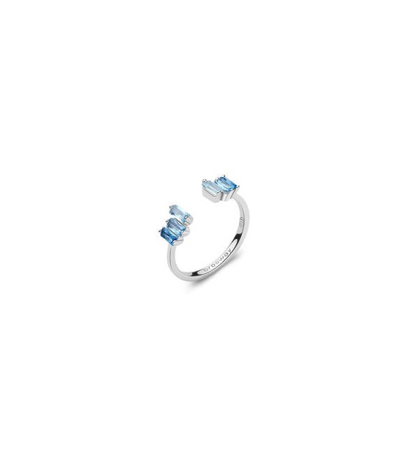 Anello Gioielli Fancy by Brosway in argento zirconi baguette azzurro misura 12 fcl12b
