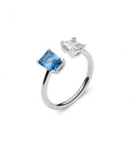 Anello Gioielli Fancy by Brosway in argento zirconi baguette bianco e blu misura 16 ffb09c